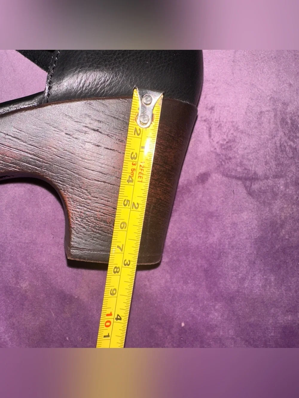 Women’s b.o.c. Size 9 Black Mary Jane Platform Heels with 3” Wood-Tone Heels